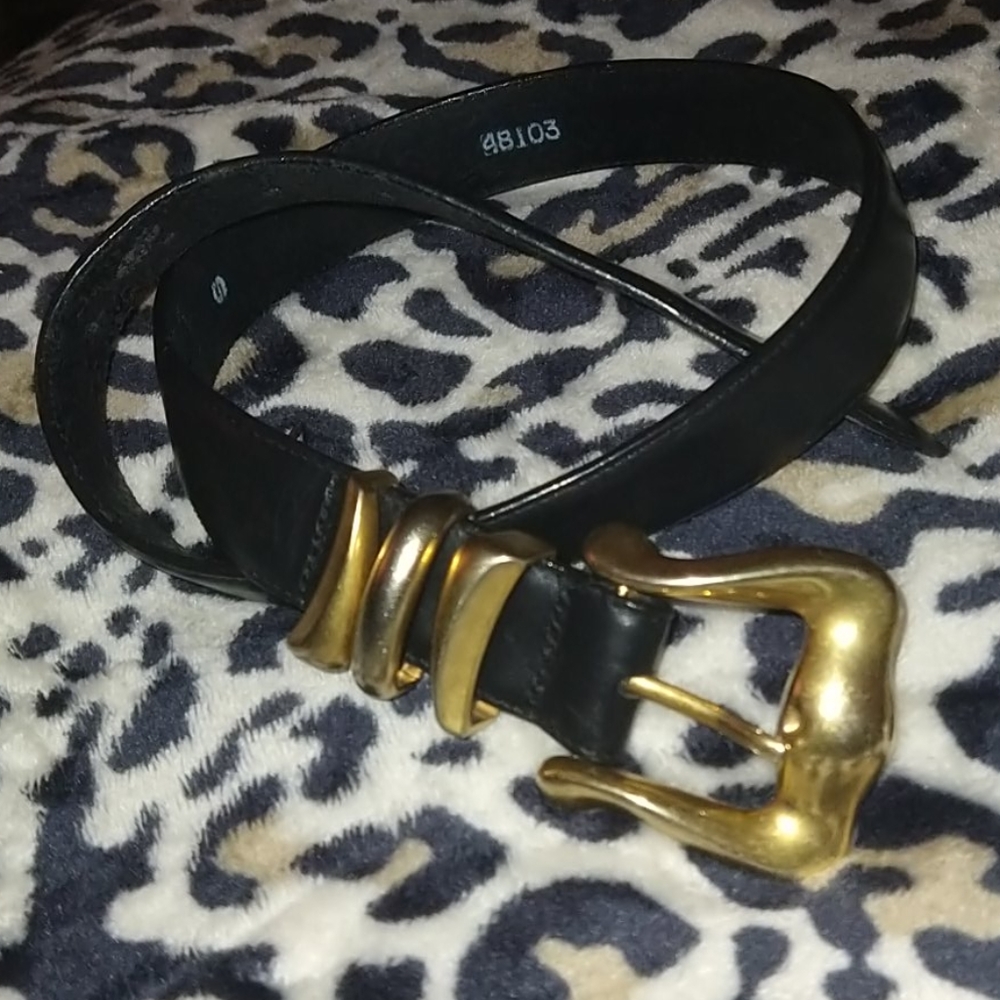 Brighton Classics black skinny leather belt